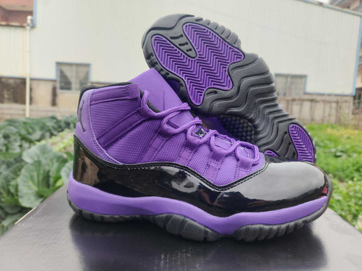 Air Jordan 11 Retro Men's Sneakers – Black & Purple