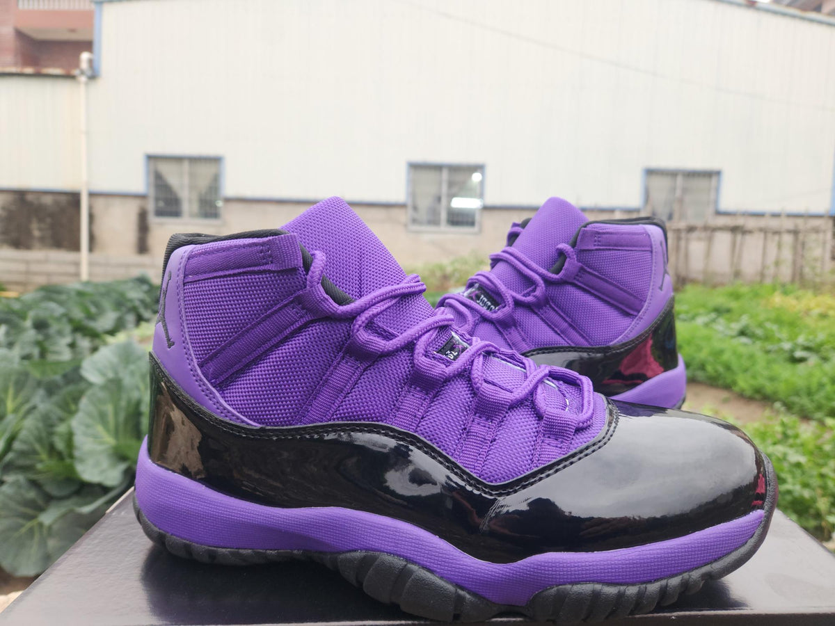 Air Jordan 11 Retro Men's Sneakers – Black & Purple