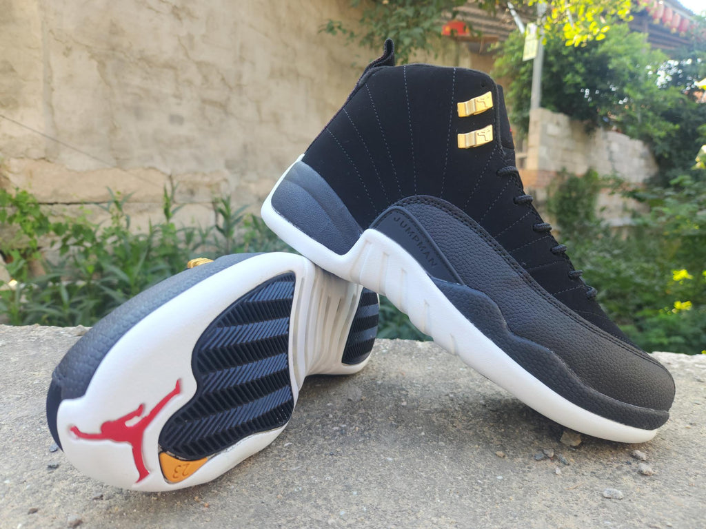 Air Jordan 12 Retro Men's Sneakers – Black, White & Gold