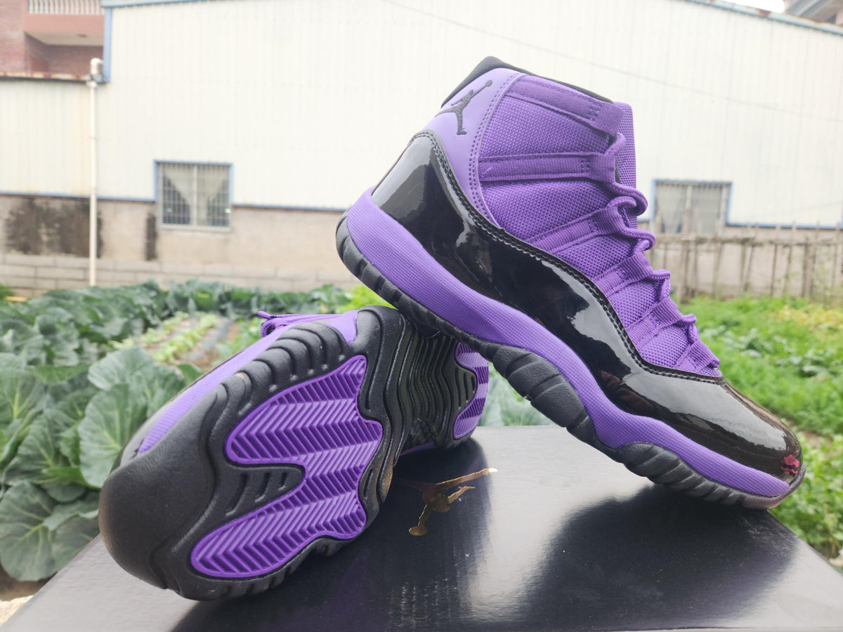 Air Jordan 11 Retro Men's Sneakers – Black & Purple